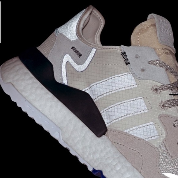 Adidas Nite Jogger in Raw White/Grey/Active Blue NWT